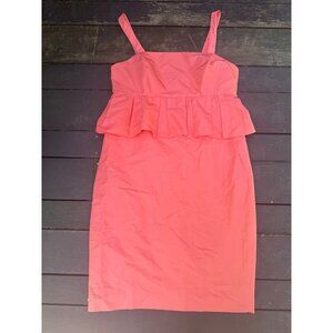 J.Crew Orange Party Dress Pencil Dress with Ruffle Sz 10